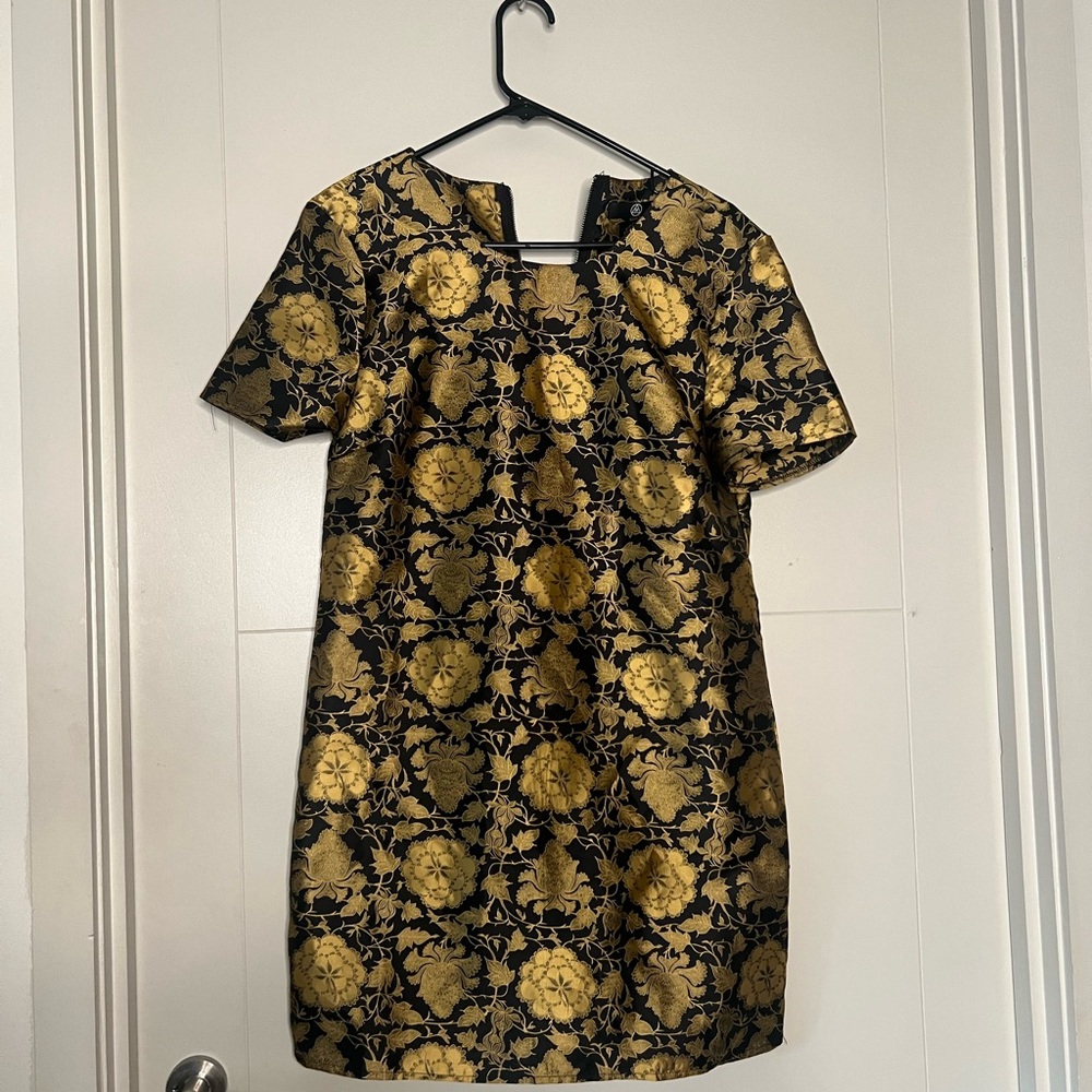 Missguided Gold and Black Mini Dress